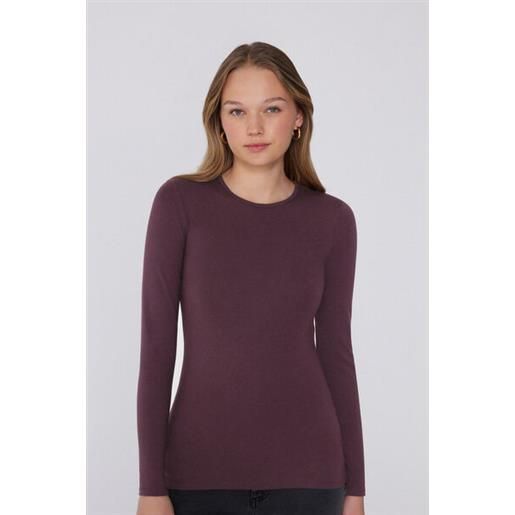 Tezenis maglia girocollo cotone e modal termico donna viola