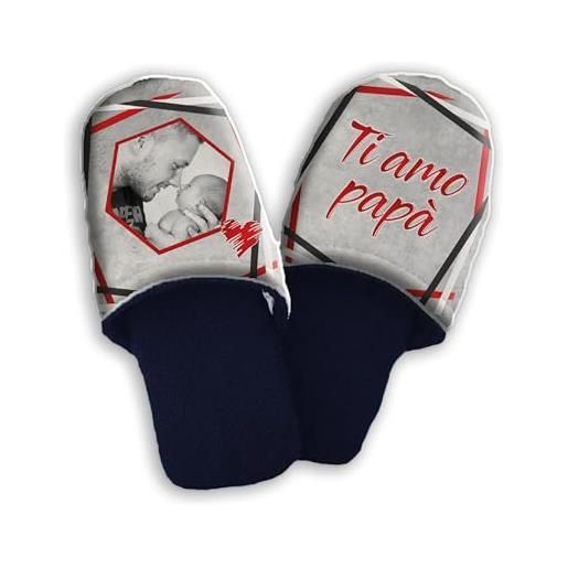 Generic pantofole ciabatte in spugna personalizzate con foto 36 37 38 39 40 41 42 43 44 45 idea regalo festa del papà uomo compleanno per lui natale ''ti amo papà rosse'' con foto