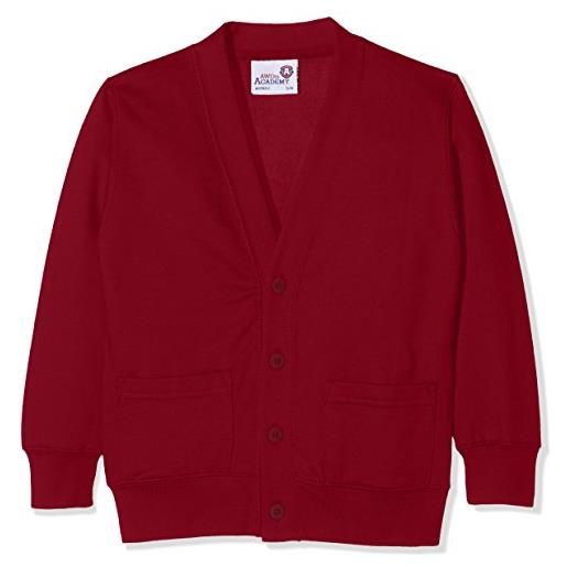 Awdis kids cardigan top per divisa scolastica, rosso (academy claret), 7-8 anni bambino