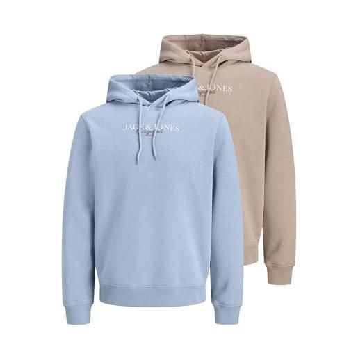 Jack & jones jorbillyburg - felpa con cappuccio fst 2 pezzi, nero, xs