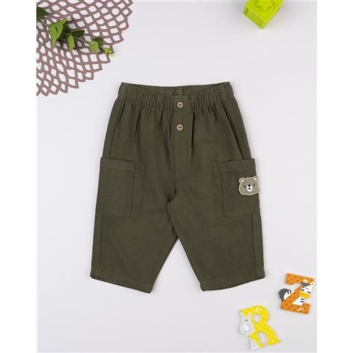 Prénatal pantalone bimbo verde patch orso