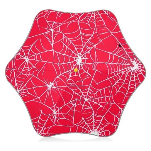 RPLIFE ombrello per ragazzi e ragazze, ombrello leggero, ombrello bastone per scuola, viaggi, attività all'aperto, rosso con ragnatele bianche