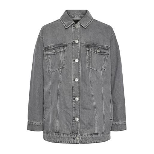 PIECES pctika ls oversize dnm giacca noos bc jeans, grigio, s donna