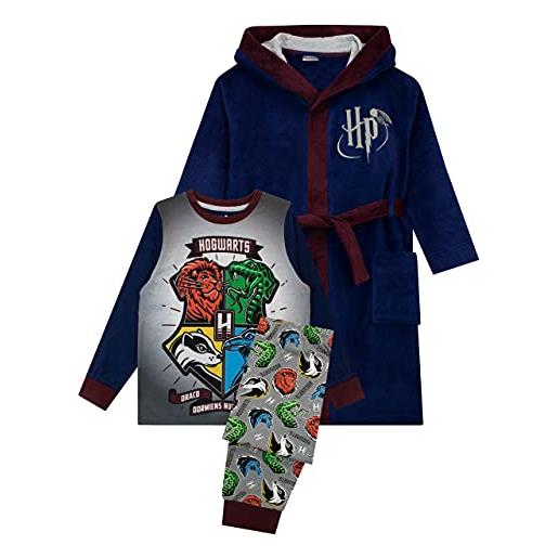 Harry Potter vestaglia da notte pigiama per ragazzi hogwarts nero 6-7 anni