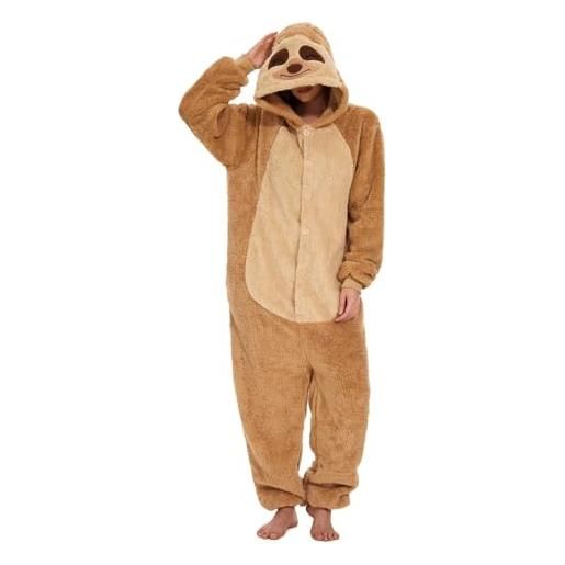 OLAOLA Pigiama Famiglia Intero Con Cappuccio Da Gatto, Tuta In Flanella Per Natale, Carnevale, Halloween