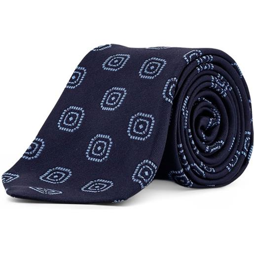 Kiton cravatta con motivo geometrico - blu