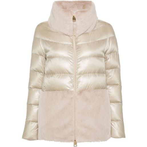 Herno piumino in finta pelliccia - toni neutri