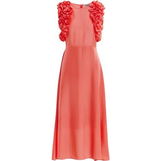 Essentiel antwerp  abito midi in seta con rouches