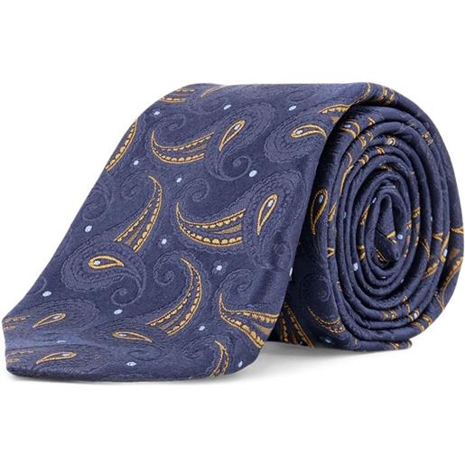 Kiton cravatta con stampa paisley - blu