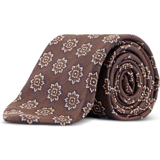 Kiton cravatta in seta - marrone