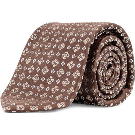 Kiton cravatta in seta - marrone