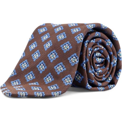 Kiton cravatta in seta - marrone