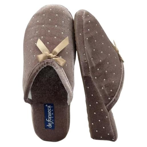 de fonseca pantofole donna invernali con zeppa - calde e comode, foderate in tessuto morbido, antiscivolo, eleganti per casa