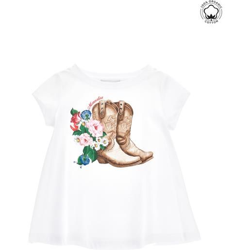 Monnalisa maxi t-shirt cotone organico stampa texani