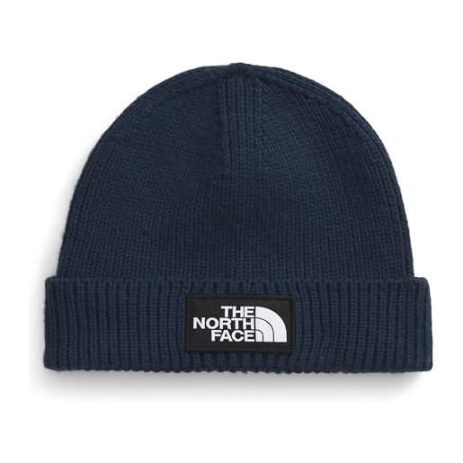 The North Face tnf logo box cuffed beanie | classic fit, rib knit winter hat for men & women, woven logo or embroidered icon patch berretto unisex adulto, summit navy, taglia unica