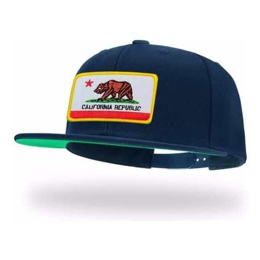 tilgomedal cappelli snapback per uomo donna moda papà berretti da baseball, orso della repubblica della california, large-x-large