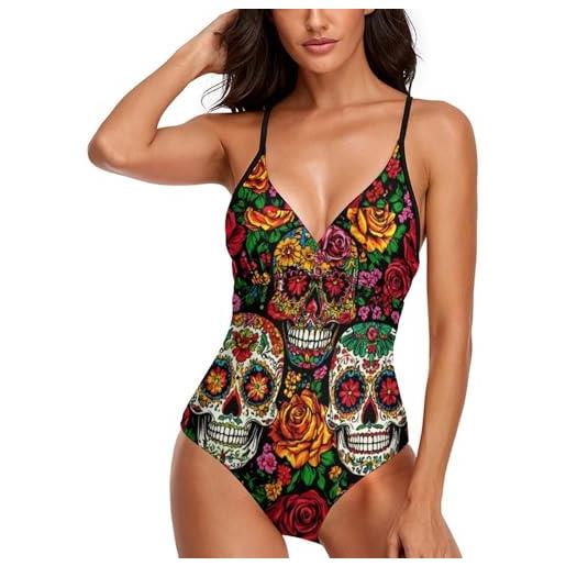 Costume Intero Da Donna SHEKINI Racerback Con Gamba | Sportivo In Nylon Ed Elastan, Con Imbottiture Rimovibili | Per Nuoto E Spiaggia