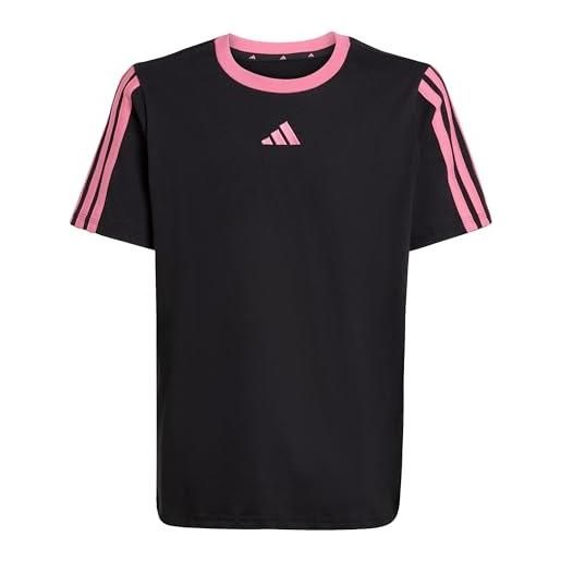 adidas fille essentials t-shirt, black/pink fusion, 11-12 years