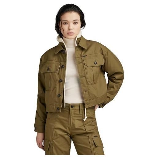 G-STAR donna cropped hunter jacket wmn, verde scuro (dark olive d23689-d389-c744), m