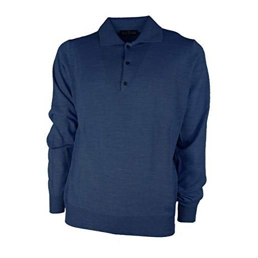 RAIPAN polo uomo manica lunga misto lana merinos leggera vele dei mari made in italy