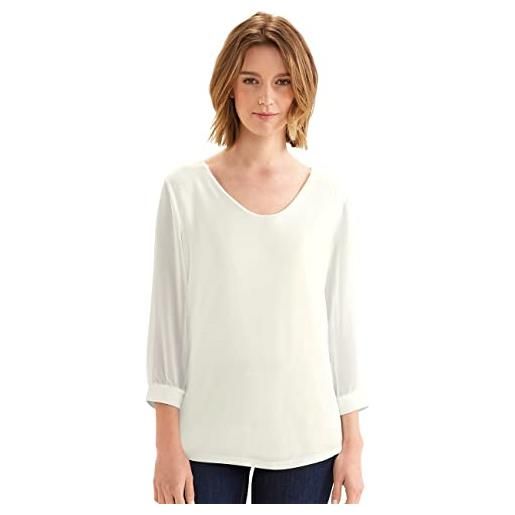 Street One a319573 maglia a 3/4 in chiffon, bianco sporco, 46 donna