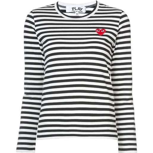 Comme Des Garçons Play t-shirt con maniche lunghe - nero