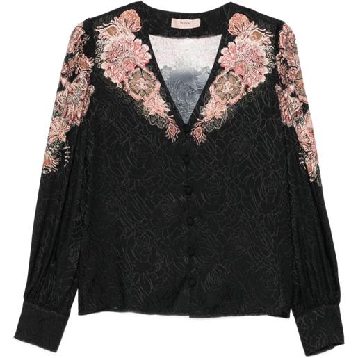 TWINSET camicia a fiori - nero