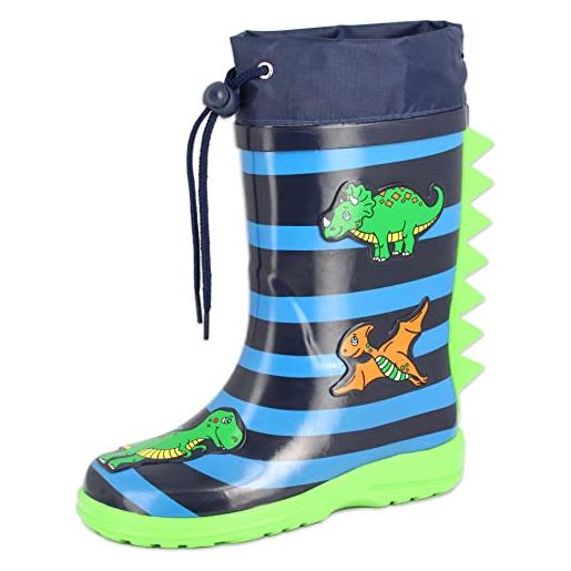 Beck dinoworld, stivali in gomma, blu, 23 eu