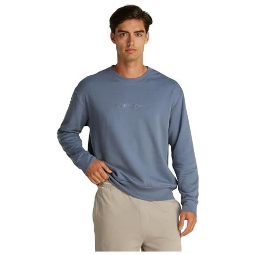 Calvin Klein uomo felpa con scollo rotondo, blu (grisaille), xl
