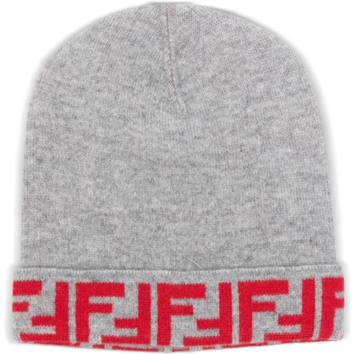 Fendi Kids berretto con motivo ff - grigio