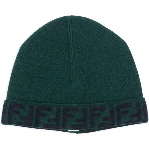 Fendi Kids berretto con motivo ff - verde