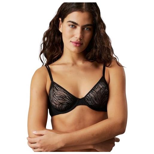 Calvin Klein donna reggiseno a mezza coppa unlined elasticizzato, nero (black), 1a