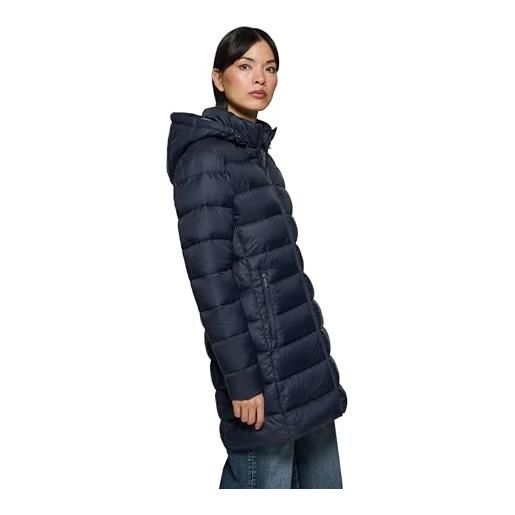 Polo Club cappotto ultraleggero da donna in blu scuro con ricamo e chiusura a zip - giacca invernale