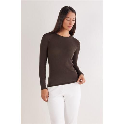 Intimissimi maglia manica lunga girocollo 100% lana merino marrone