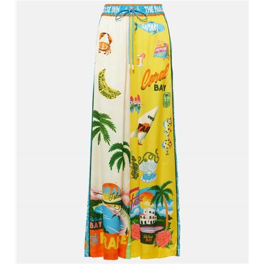 Alemais alã©mais pantaloni a gamba larga paradiso in seta