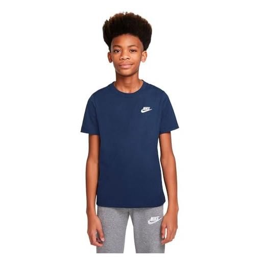 Nike boy's top k nsw tee emb futura, midnight navy/white, ar5254-411, s