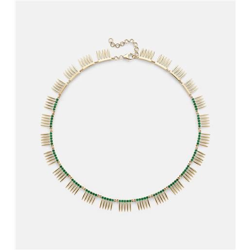 Ileana Makri collana grass sunny in oro giallo 18kt con smeraldi