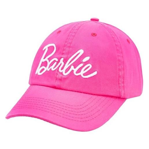 Barbie cappello da baseball per ragazze con cinturino regolabile - cappello in cotone per bambine 5-13 anni, cappello snapback, rosa scuro, taglia unica