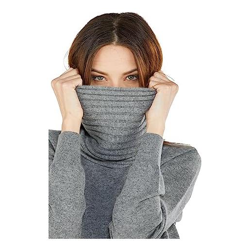 NEO B - CASHMERE | scaldacollo | costa 2x2 | 100% cashmere | filato cardiff | unisex | grigio scuro | made in italy