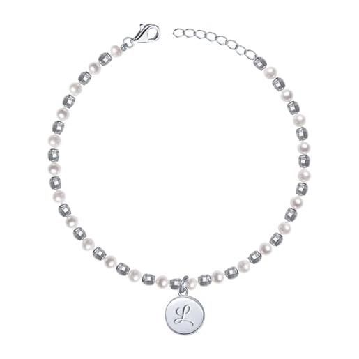 Bracciale Rigido Con Sfere In Argento 925 Regolabile Uomo E Donna - Palline Made In Italy, Ipoallergenico, Lunghezza 16-20 Cm