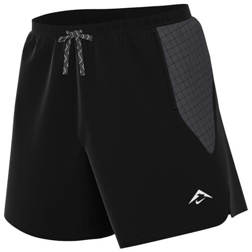 Nike pantaloncini da corsa trail dri-fit con slip integrati da uomo (circa 15 cm), black/anthracite/anthracite/summit white, hj3574-010, s