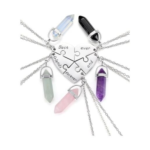 JMIMO Set Di 2 Collane Migliori Amiche Con Scritta Best Friends E Farfalla, In Acciaio Inox Argento, Lunghezza Regolabile - 3