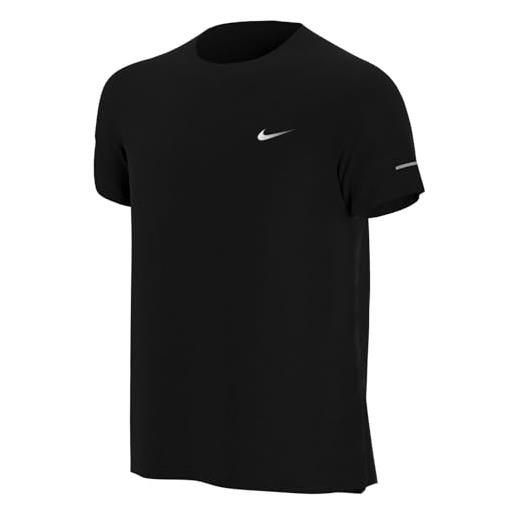 Nike boy's top b nk df ss miler top, black, dd3055-010, s