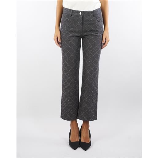 SIMONA CORSELLINI jeans antracite con strass