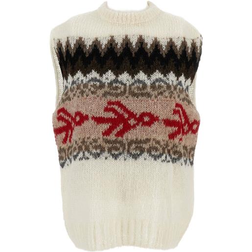 THIBAULT VAN DER STRAETE canotta con motivo jacquard - bianco