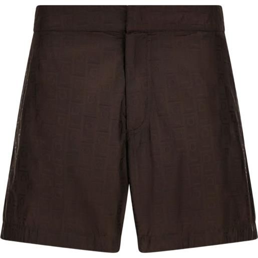 Ferragamo bermuda con monogramma - marrone