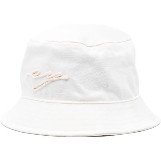 Eleventy cappello bucket con ricamo - bianco