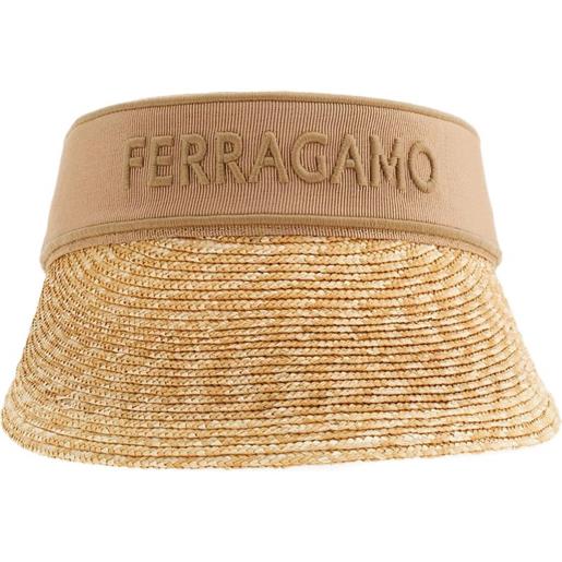 Ferragamo visiera con logo ricamato - toni neutri