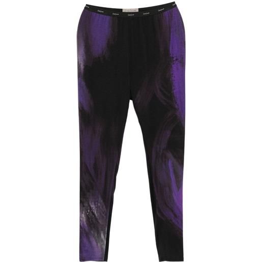 Yohji Yamamoto leggings con stampa - viola