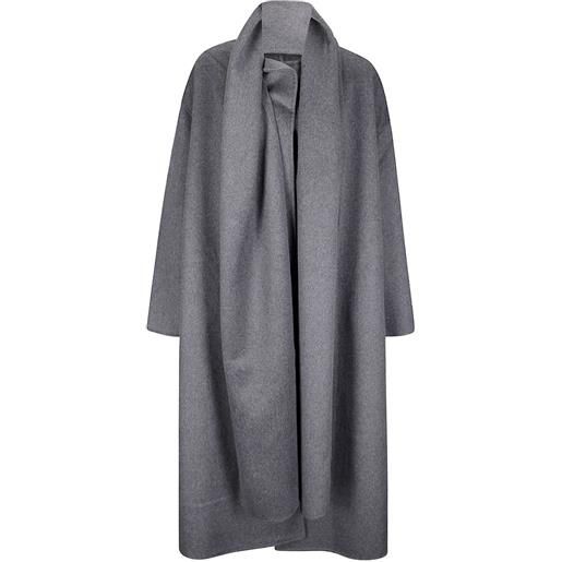 Calvin Klein cappotto con foulard - grigio